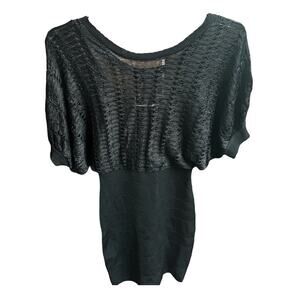 Arden B. Knit Mini Dress with Bodycon Skirt Black Size XSmall